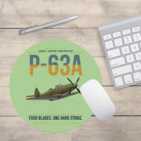 Thumbnail for P-63A Kingcobra design on light green round mouse pad