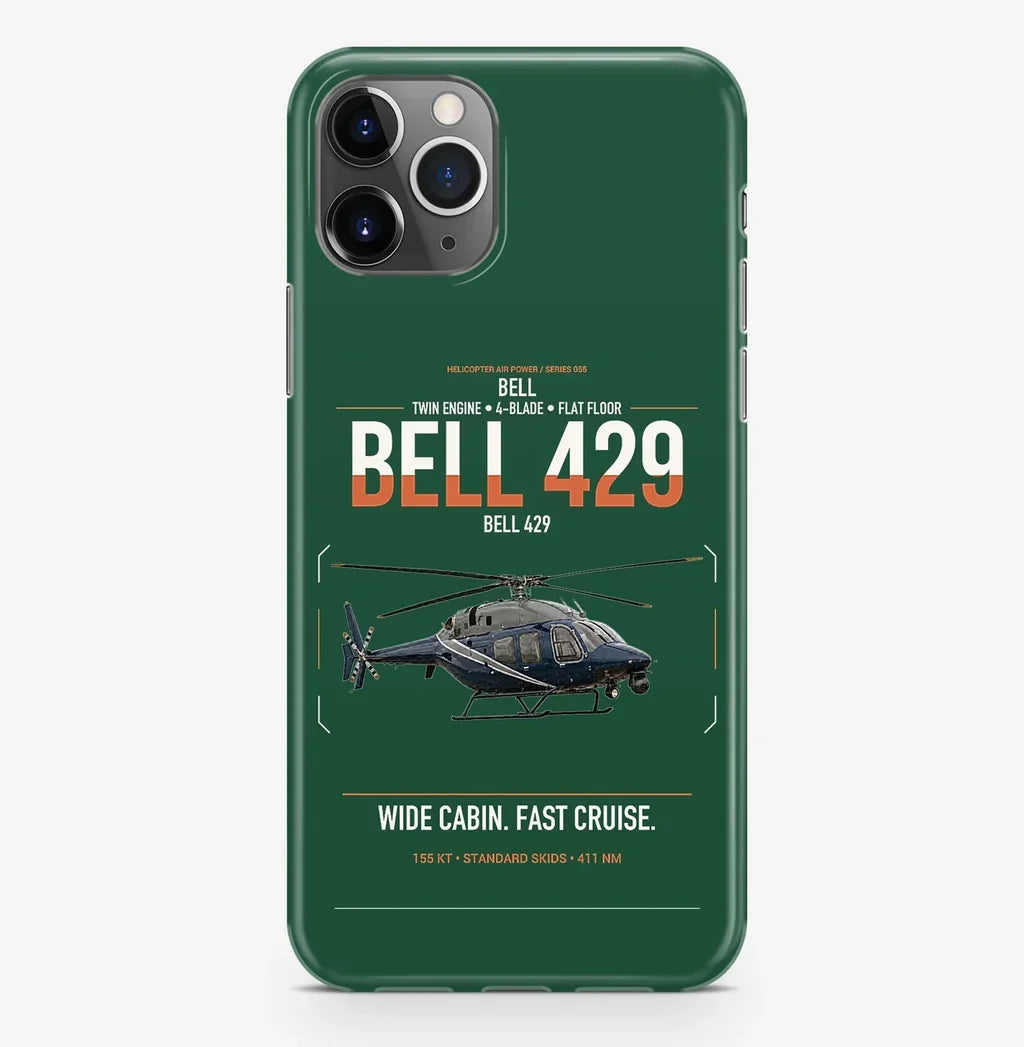 Bell 429 design on dark green magsafe iphone case, for iPhone Pro Max