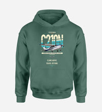Thumbnail for Cessna T210N Centurion design on green double-side hoodie, single-side print