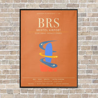 Thumbnail for Bristol Airport BRS - Canvas Framed - Orange