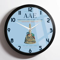 Thumbnail for Rabah Bitat Airport (AAE) design on light blue framed wall clock