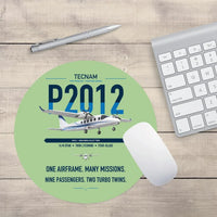Thumbnail for Tecnam P2012 Traveller design on light green round mouse pad