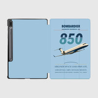 Thumbnail for Bombardier Challenger 850 design on light blue samsung tablet tablet case
