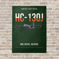 Thumbnail for HC-130J COMBAT KING II vertical canvas print - no frame - dark green background