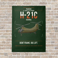 Thumbnail for Piasecki H-21C Shawnee vertical canvas print - no frame - dark green background