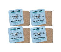 Thumbnail for DJI Agras T40 design on light blue 4 pieces set coaster