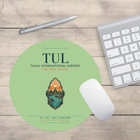Thumbnail for Tulsa International Airport (TUL) design on light green round mouse pad
