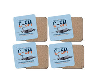 Thumbnail for C-5M Super Galaxy design on light blue 4 pieces set coaster
