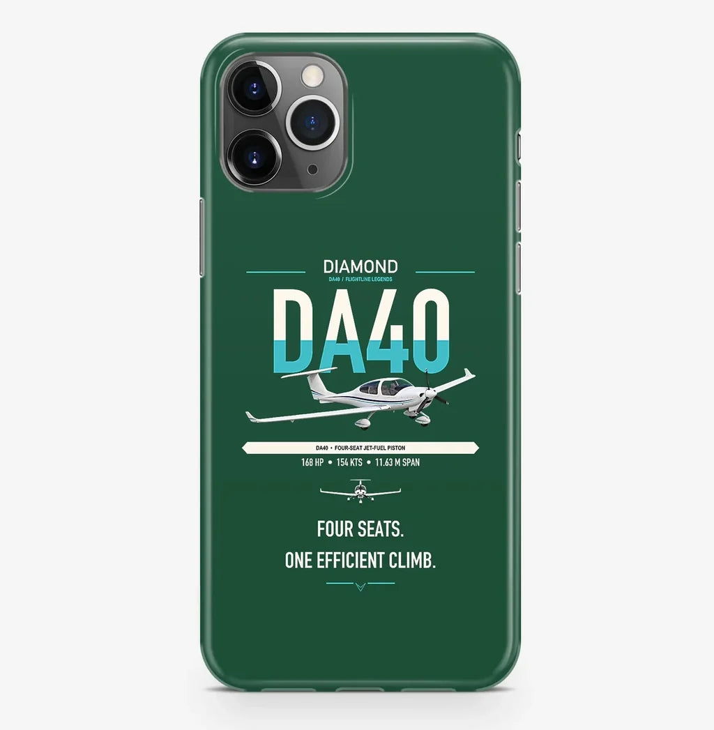 Diamond DA40 design on dark green magsafe iphone case, for iPhone Pro Max