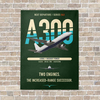 Thumbnail for Airbus A300B4 vertical canvas print - no frame - dark green background