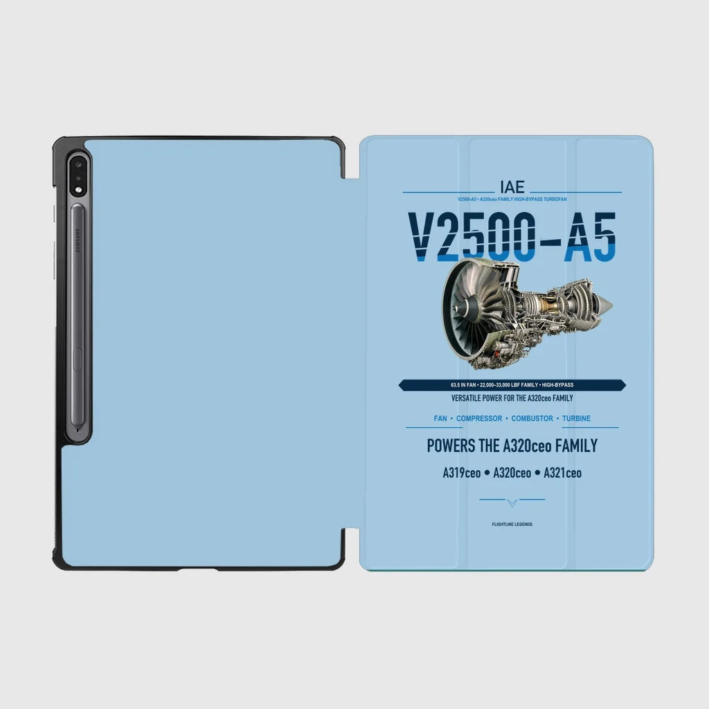 V2500-A5 design on light blue samsung tablet tablet case