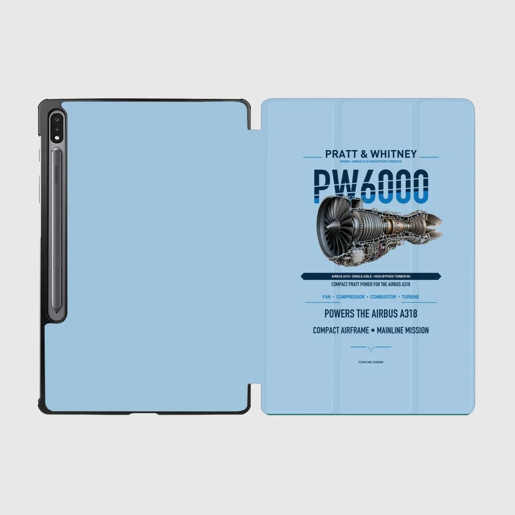 PW6000 design on light blue samsung tablet tablet case