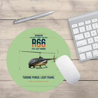 Thumbnail for Robinson R66 design on light green round mouse pad