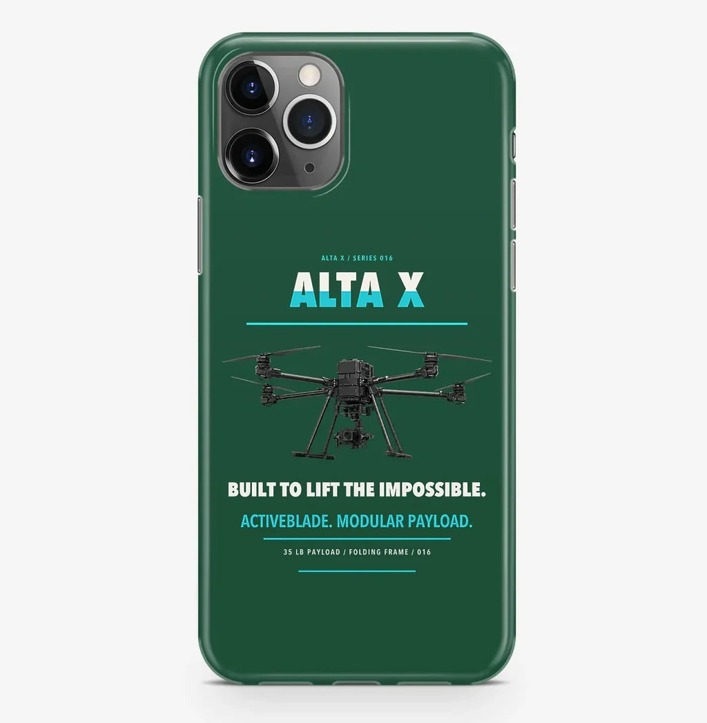 Freefly Alta X Case ProMax design on dark green iphone case promax