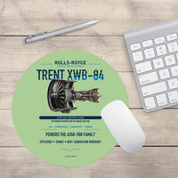Thumbnail for TRENT XWB-84 design on light green round mouse pad
