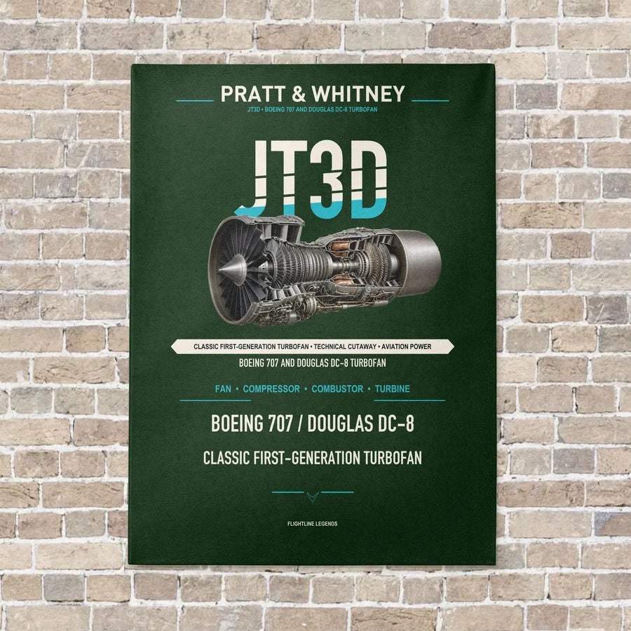 JT3D vertical canvas print - no frame - dark green background