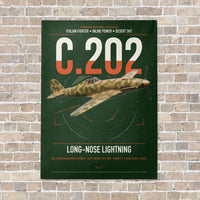 Thumbnail for Macchi C.202 Folgore vertical canvas print - no frame - dark green background