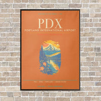 Thumbnail for Portland International Airport PDX - Canvas Framed - Orange