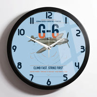 Thumbnail for Messerschmitt Bf 109G-6 design on light blue framed wall clock