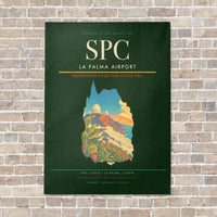 Thumbnail for La Palma Airport SPC vertical canvas print - no frame - dark green background