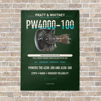 Thumbnail for PW4000-100 vertical canvas print - no frame - dark green background
