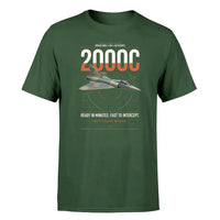 Thumbnail for Dassault Mirage 2000C RDI design on dark green t-shirt, single-side print