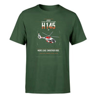 Thumbnail for Airbus H145 D3 design on dark green t-shirt, single-side print