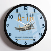 Thumbnail for A-1H Skyraider design on light blue framed wall clock