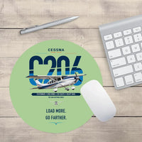 Thumbnail for Cessna 206 Stationair design on light green round mouse pad