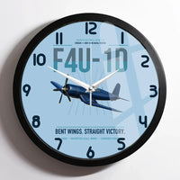 Thumbnail for F4U-1D Corsair design on light blue framed wall clock
