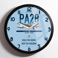 Thumbnail for Piper PA-28 Cherokee design on light blue framed wall clock