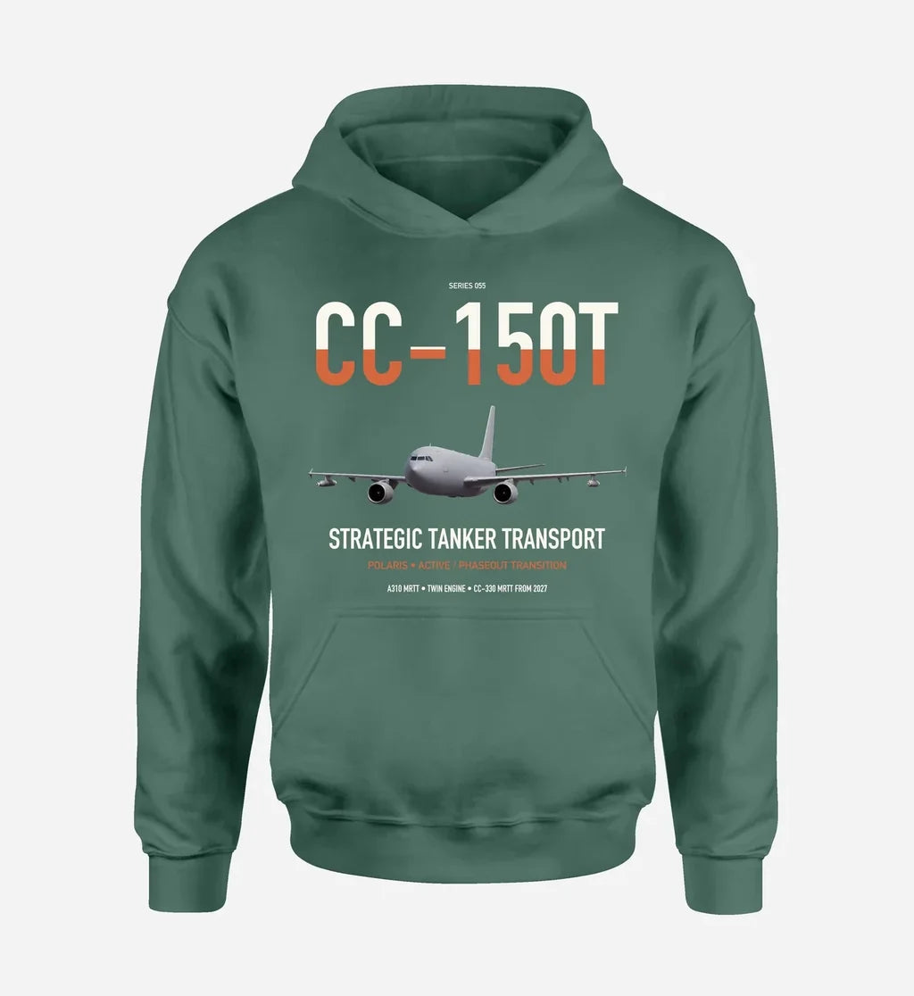 Airbus CC-150T Polaris design on green double-side hoodie, single-side print