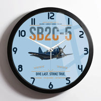 Thumbnail for SB2C-5 Helldiver design on light blue framed wall clock