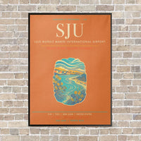 Thumbnail for Luis Munoz Marin International Airport San Juan SJU - Canvas Framed - Orange