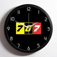 Thumbnail for Flat Colourful 787 aviation design on premium wood and metal wall clock.