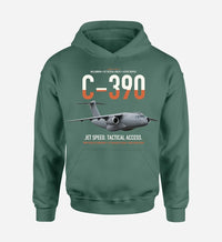 Thumbnail for C-390 Millennium design on green double-side hoodie, single-side print