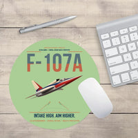 Thumbnail for F-107A Ultra Sabre design on light green round mouse pad