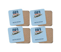 Thumbnail for Hawker Siddeley Harrier GR3 design on light blue 4 pieces set coaster