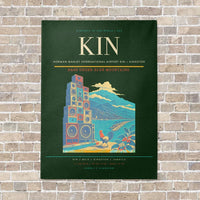 Thumbnail for Norman Manley International Airport KIN — Kingston vertical canvas print - no frame - dark green background