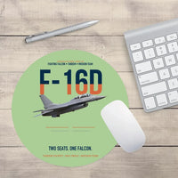 Thumbnail for F-16D Fighting Falcon Two Seats One Falcon design on light green round mouse pad