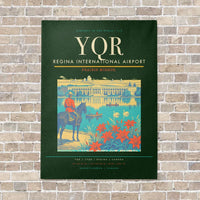 Thumbnail for Regina International Airport YQR vertical canvas print - no frame - dark green background