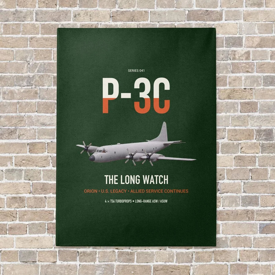 P-3C Orion vertical canvas print - no frame - dark green background