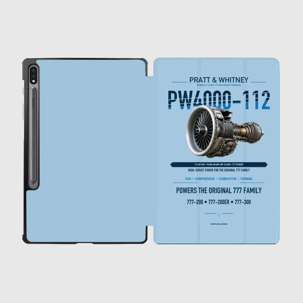 PW4000-112 design on light blue samsung tablet tablet case