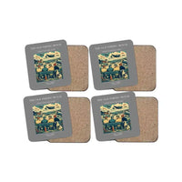 Thumbnail for The Old Timers' Bench - Designed Coasters design on gray 4-pieces-set