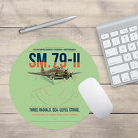 Thumbnail for Savoia-Marchetti SM.79-II Sparviero design on light green round mouse pad