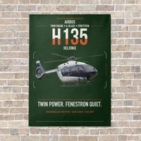 Thumbnail for Airbus H135 vertical canvas print - no frame - dark green background