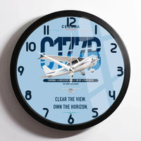 Thumbnail for Cessna 177B Cardinal design on light blue framed wall clock