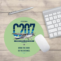 Thumbnail for Cessna T207A Stationair 8 design on light green round mouse pad