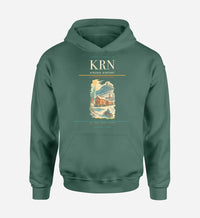 Thumbnail for Kiruna Airport (KRN) design on green hoodie single-side print