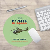 Thumbnail for Westland Gazelle AH1 design on light green round mouse pad